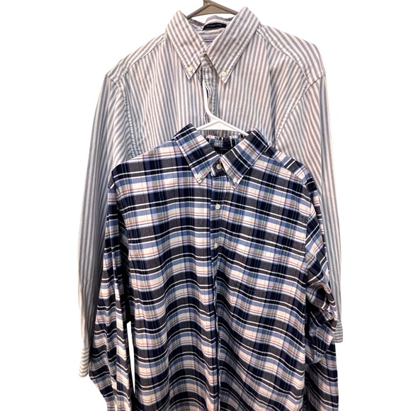 Lands' End Other - Lands End Sail Rigger Oxford Plaid and Striped Button Down Men's Bundle Size L